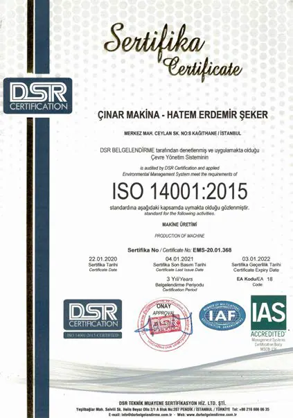 ISO 14001:2015 çevre yönetim sistemi